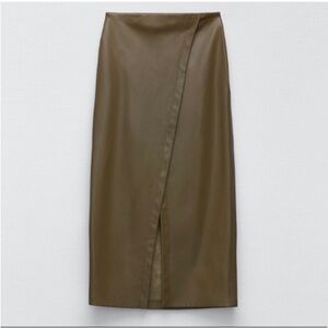 Zara Faux Leather Wrap Skirt